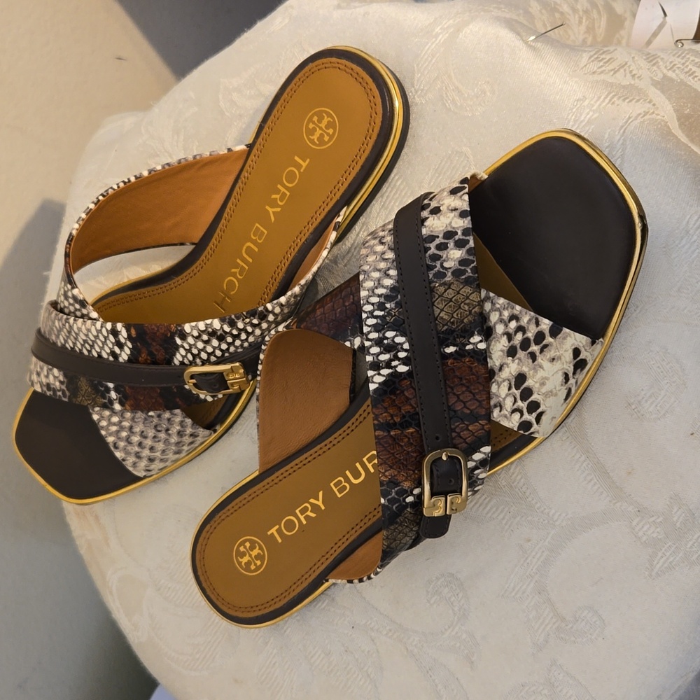 Tory Burch Black and Brown Sandals - Picture 4 of 10
